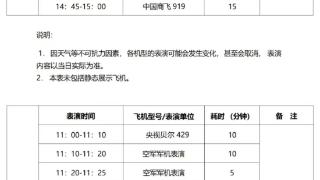 中国航展今日开幕 这份飞行表演时刻表请收好