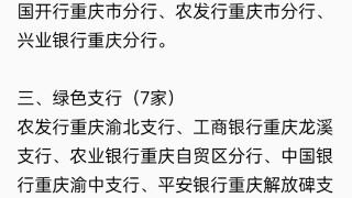 重庆市首批绿色金融机构公布，这17家获得授牌……