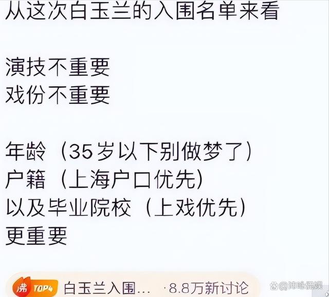 白玉兰风波升级：王阳背锅实惨？年年有争议，水奖还是真看实力