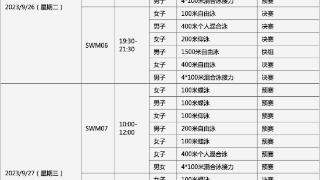 游泳、乒乓球……杭州亚运会多项比赛详细赛程公布！赛事日期、地点快收好