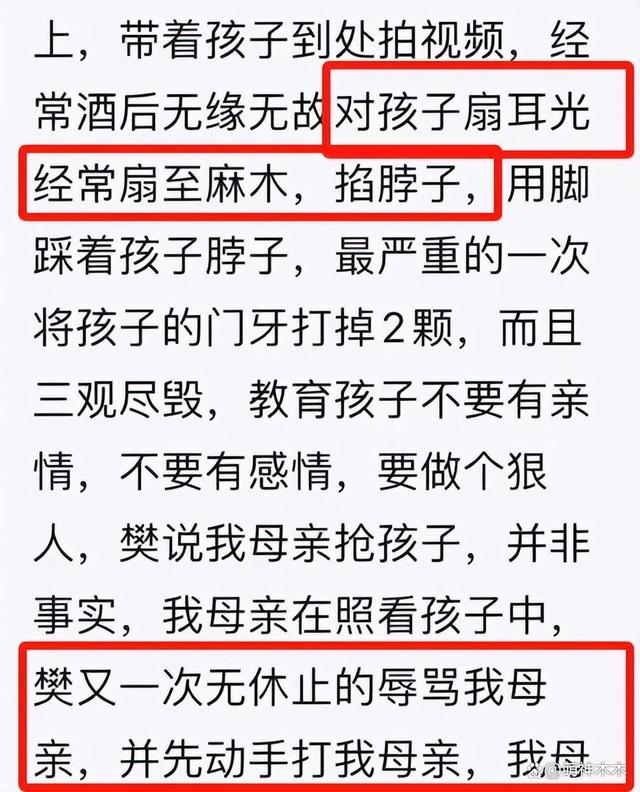 樊小慧控诉孩子被抢走，曝前夫和小三聊天记录，男方指责她打儿子