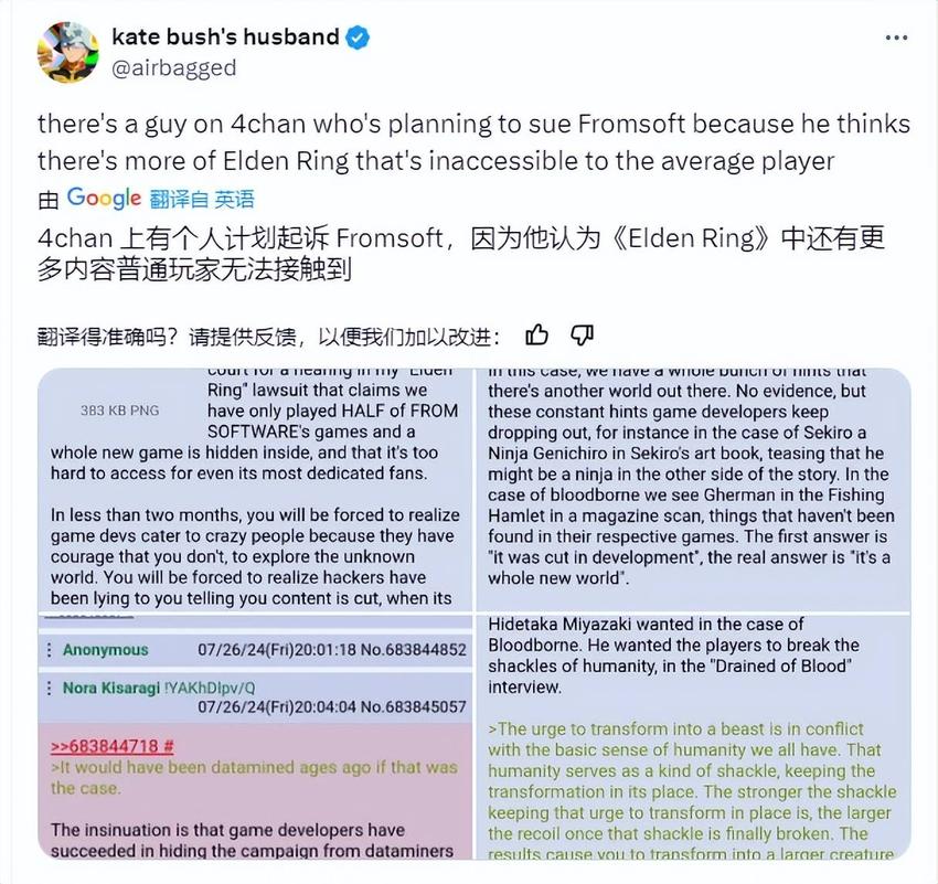 宫崎英高欠我半个游戏！老头环玩家起诉FS社，这理由真没听过