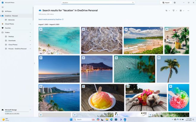 微软照片应用增强搜索功能