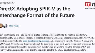 微软directx12将支持开源spir-v着色器