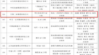 中国二冶山东分公司枣庄市人民医院项目获2023年度山东省建筑业QC小组活动成果奖项