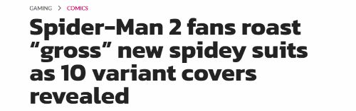 粉丝不满《漫威蜘蛛侠2》新战衣 直言好恶心！