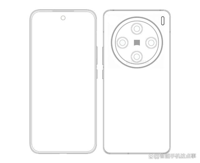 vivo X200系列线稿图曝光：直角中框+圆型模组