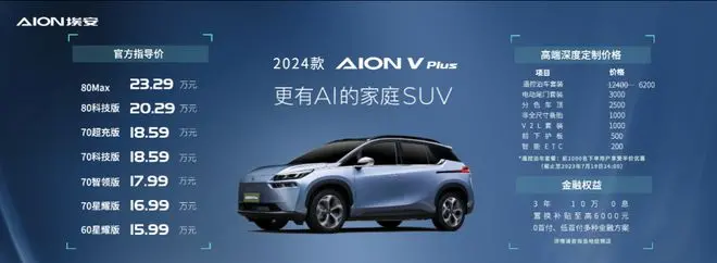 2024款AION VPlus上市，车尾设计简洁而现代