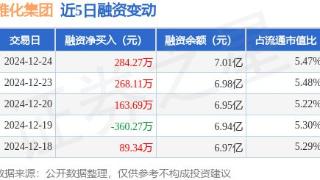 雅化集团：12月24日融资净买入284.27万元，连续3日累计净买入716.07万元