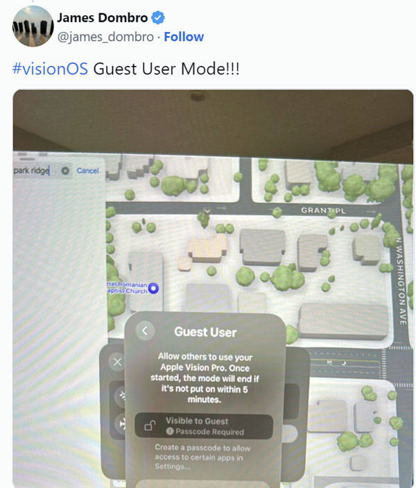与家人朋友分享设备，苹果为Vision Pro提供访客模式