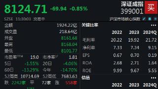 两市再度低迷，深成指半日跌0.85%创阶段新低