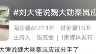 刘大锤曝秦岚魏大勋应该分手了！分分合合，网友表示这瓜毫不意外