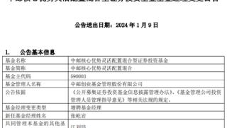 中邮核心优势灵活配置混合增聘基金经理张屹岩