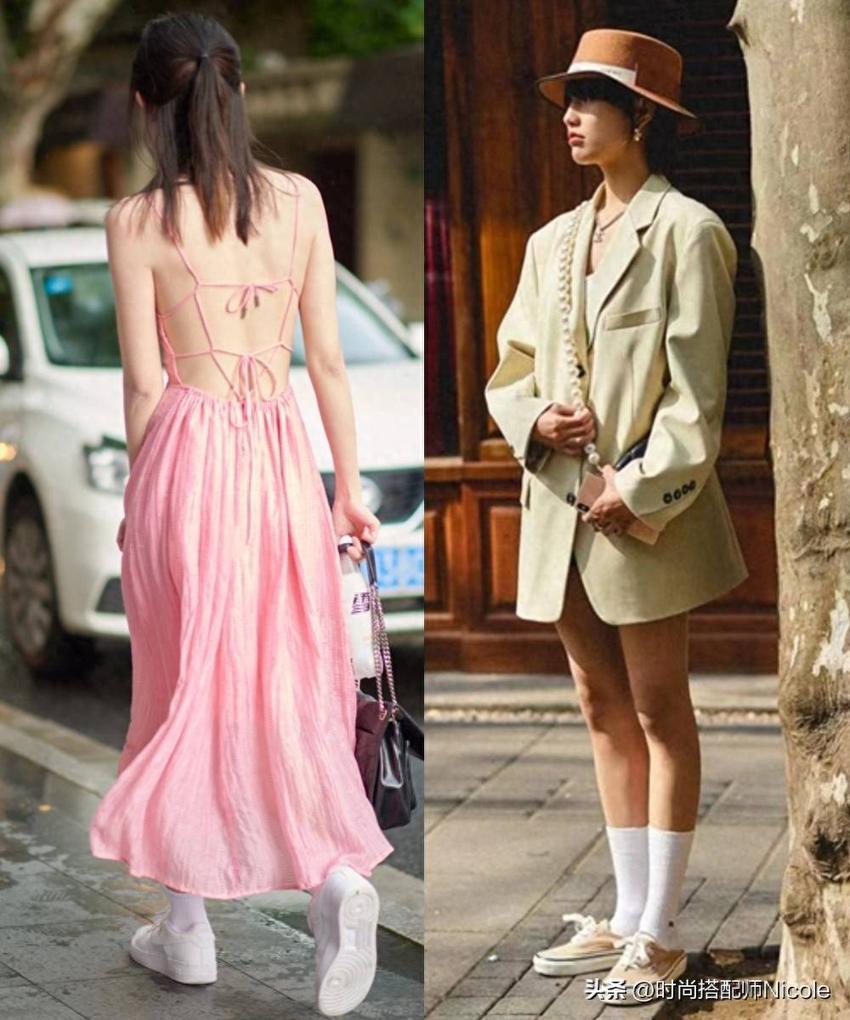 上海女孩“运动鞋+裙子”的正确穿法，美得刚刚好