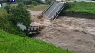 日本九州多地遭强降雨 河流泛滥成灾