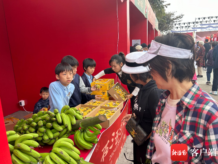 三亚年货节主会场展商带孩子勤工俭学 消费者点赞：孩子们太棒了！