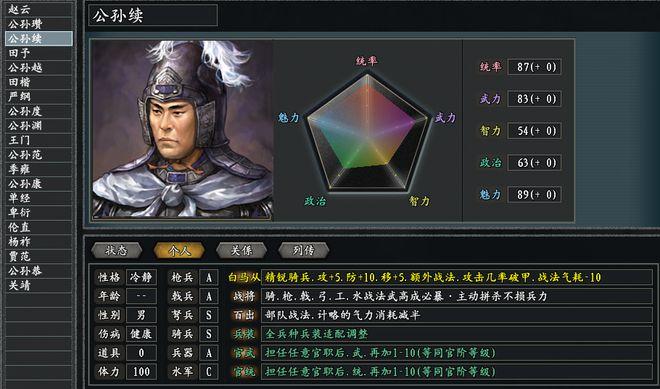 三国志11：公孙瓒在惊鸿版点亮白马义从，终于不用只靠赵云活命了