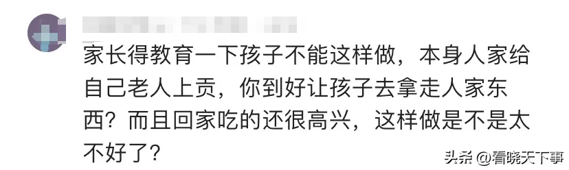 男孩清明去墓地捡贡品，一书包贡品倒在地上开吃，评论区吵翻天