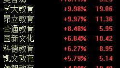 教育板块开盘拉升，美吉姆、学大教育、昂立教育涨停