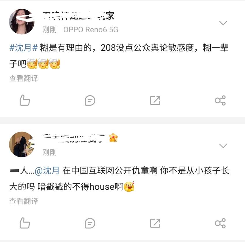 女星沈月遭网暴，疑似晒人狗对比图侮辱小朋友