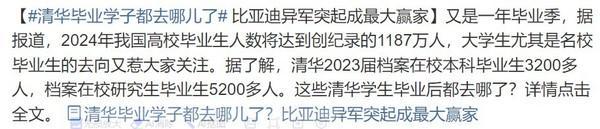 清华大学2023届毕业生深造比例高达80.8%