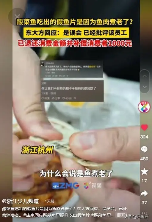 还能这样？食客疑酸菜鱼为塑料制，专家实验后：鱼肉就是塑料做的