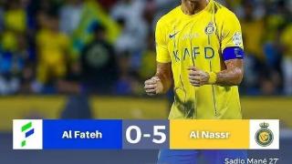 沙特联-C罗赛季首球+3射1传 利雅得胜利5-0哈萨征服获赛季首胜