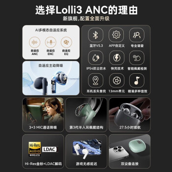 漫步者推出lolli3anc耳机