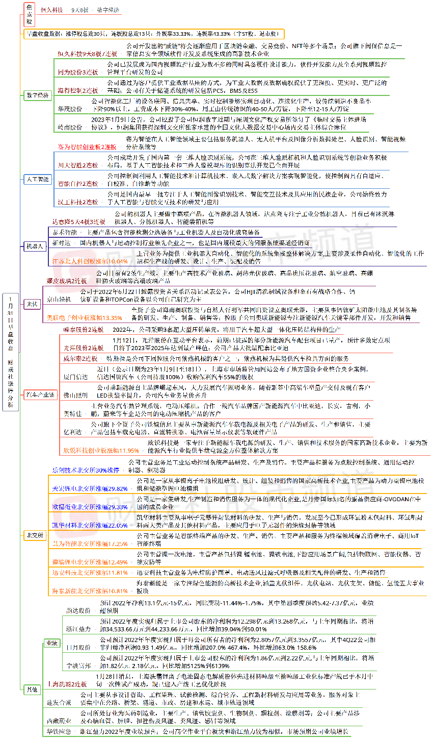 1月31日午间涨停分析