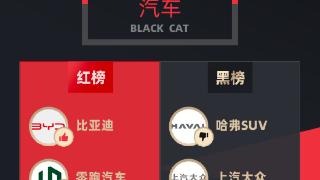 黑猫投诉12月发布：比亚迪零跑广汽占红榜 哈弗大众特斯拉屈黑榜