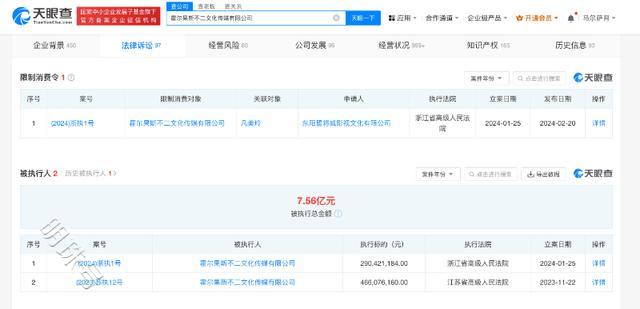吴秀波公司被限消，涉及一起2.9亿余元合同纠纷案