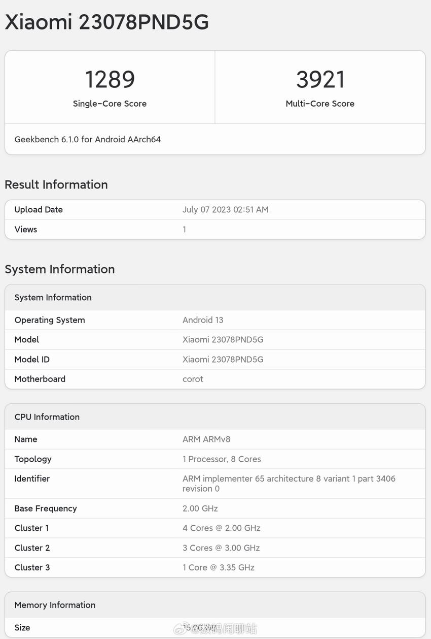 小米redmik60ultra现身geekbench