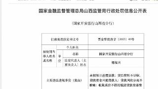 国家开发银行山西省分行被罚款140万元