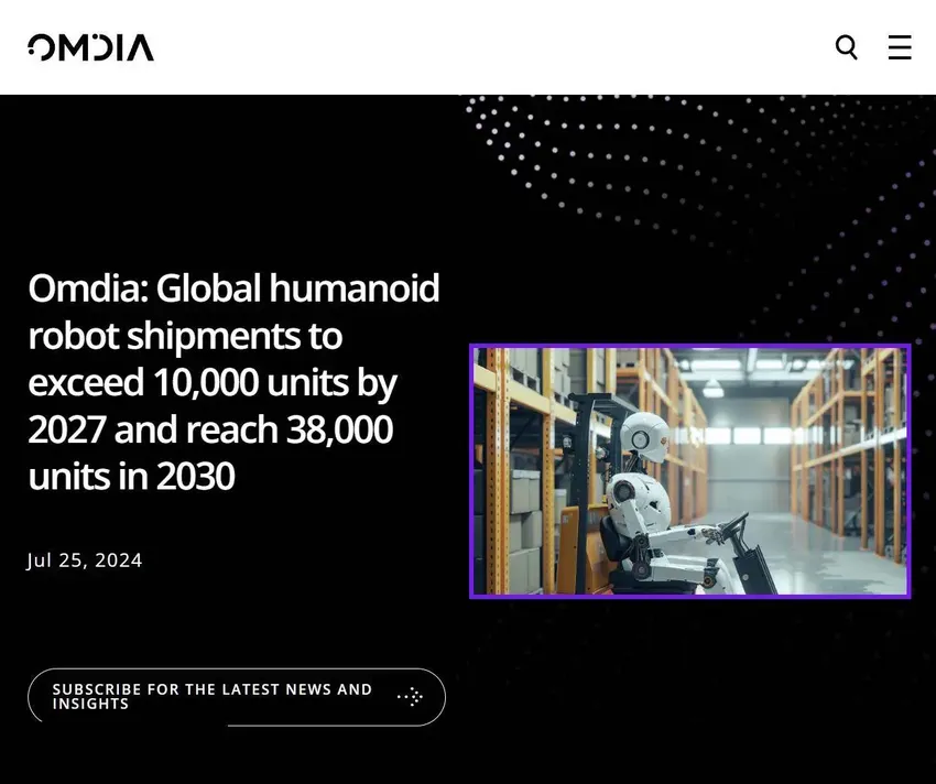 Omdia：人形机器人今年迎来突破之年，2027年全球出货将破万台