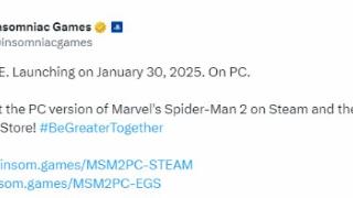 失眠组提醒《蜘蛛侠2》1月底登PC：快来添加愿望单