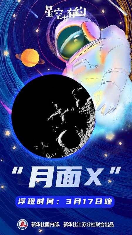 星空有约丨17日月球表面将浮现“X”光影