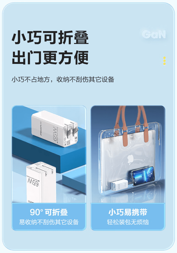 品胜推出 Pro 65W 三口充电头：2C+1A 三口设计