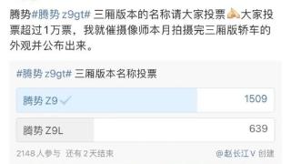 赵长江为腾势Z9 GT三厢版名称发起投票 即将开启预售