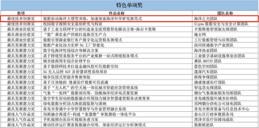 青岛摘得“数据要素×”大赛 山东分赛决赛科技创新赛道第一名