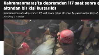 土耳其34岁男子被埋117小时后奇迹获救，已送医救治