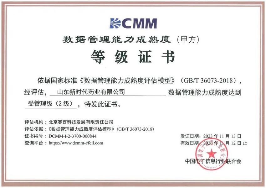 数据管理再提升！鲁南制药两公司通过国家DCMM认证