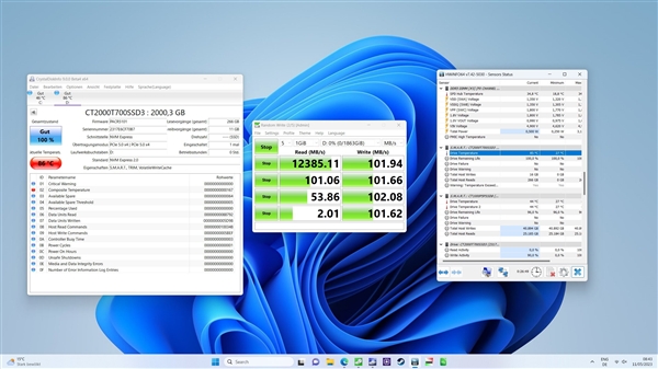 pcie5.0ssd去掉散热器后杯具了！写速跌成狗、电脑黑屏