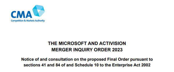 英国CMA或让步！微软收购动视暴雪新变动