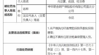 中华财险重庆9家分支公司被罚 编制虚假财务资料等