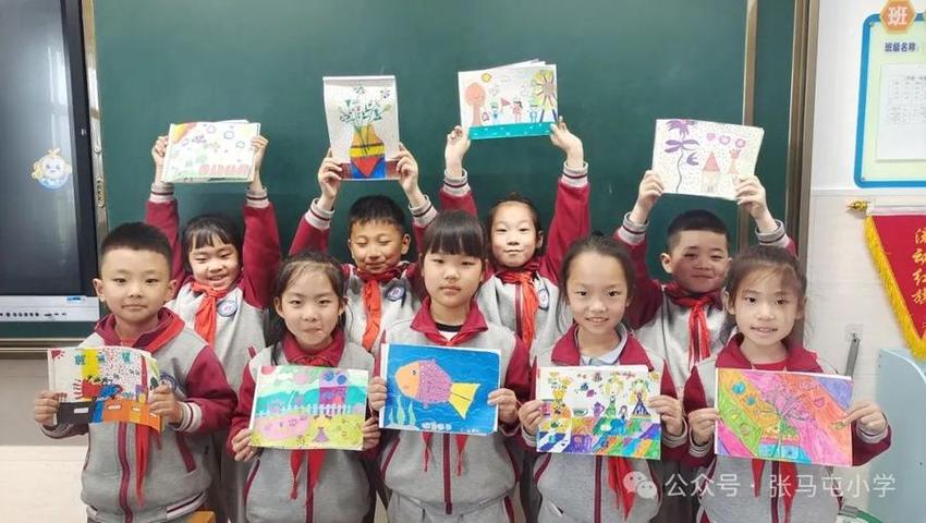 春日之境，品味艺术丨张马屯小学三月份美术作业展来了