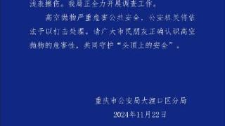 重庆大渡口一小区高空坠落菜刀砸到居民肩膀重庆警方证实