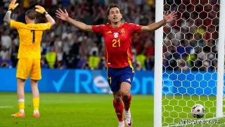 英格兰1-2西班牙：奥亚尔扎巴尔助西班牙第四次夺得欧洲杯冠军