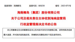 多期财报存差错，上半年大幅预亏的海南椰岛接连收到监管函