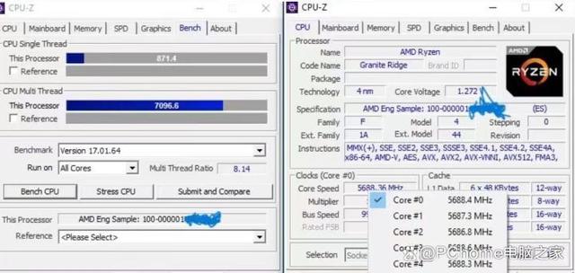 AMD R5 9600X测试曝光 缓存带宽升级超频成绩亮眼