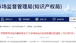 广东省东莞市市场监管局关于不合格食品风险控制情况的通告（2023年3号）